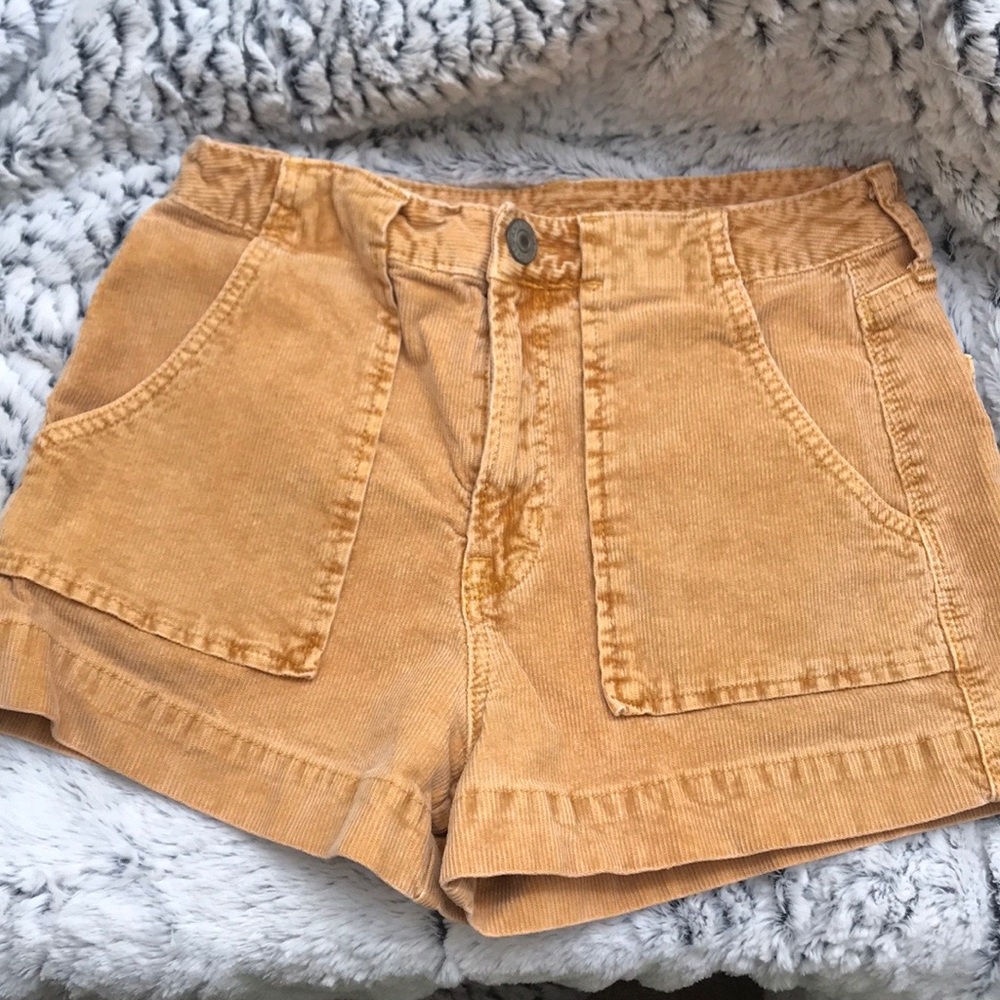 Women’s Yellow Super High-Waisted Corduroy Shorts
